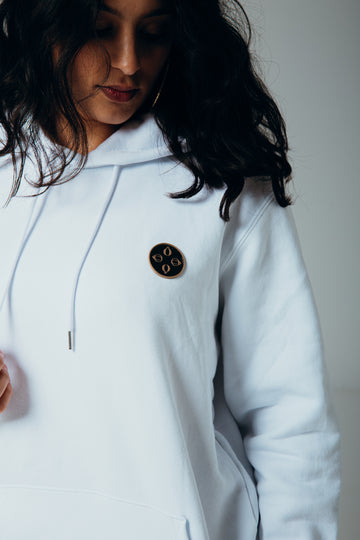 Unisex Hoodie White - patch