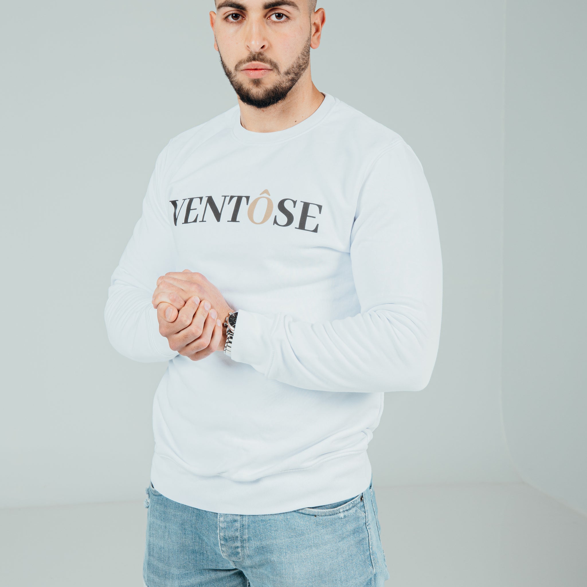 Pullover White - print