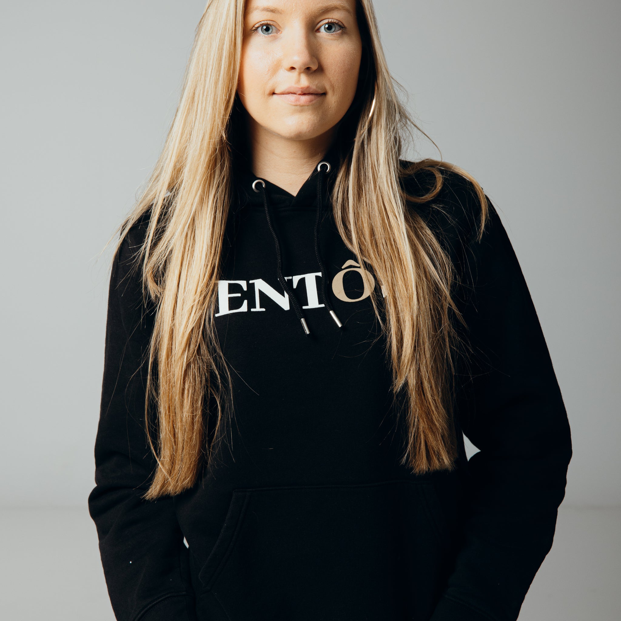 Women Hoodie Black - print