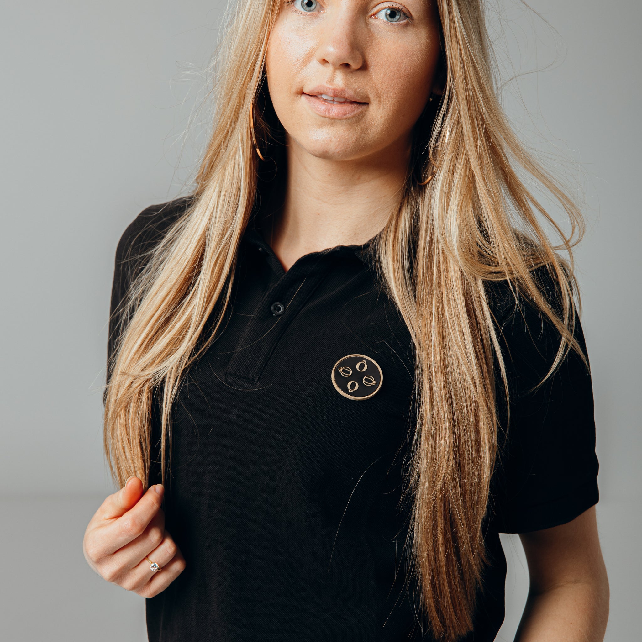 Women Polo Black - patch