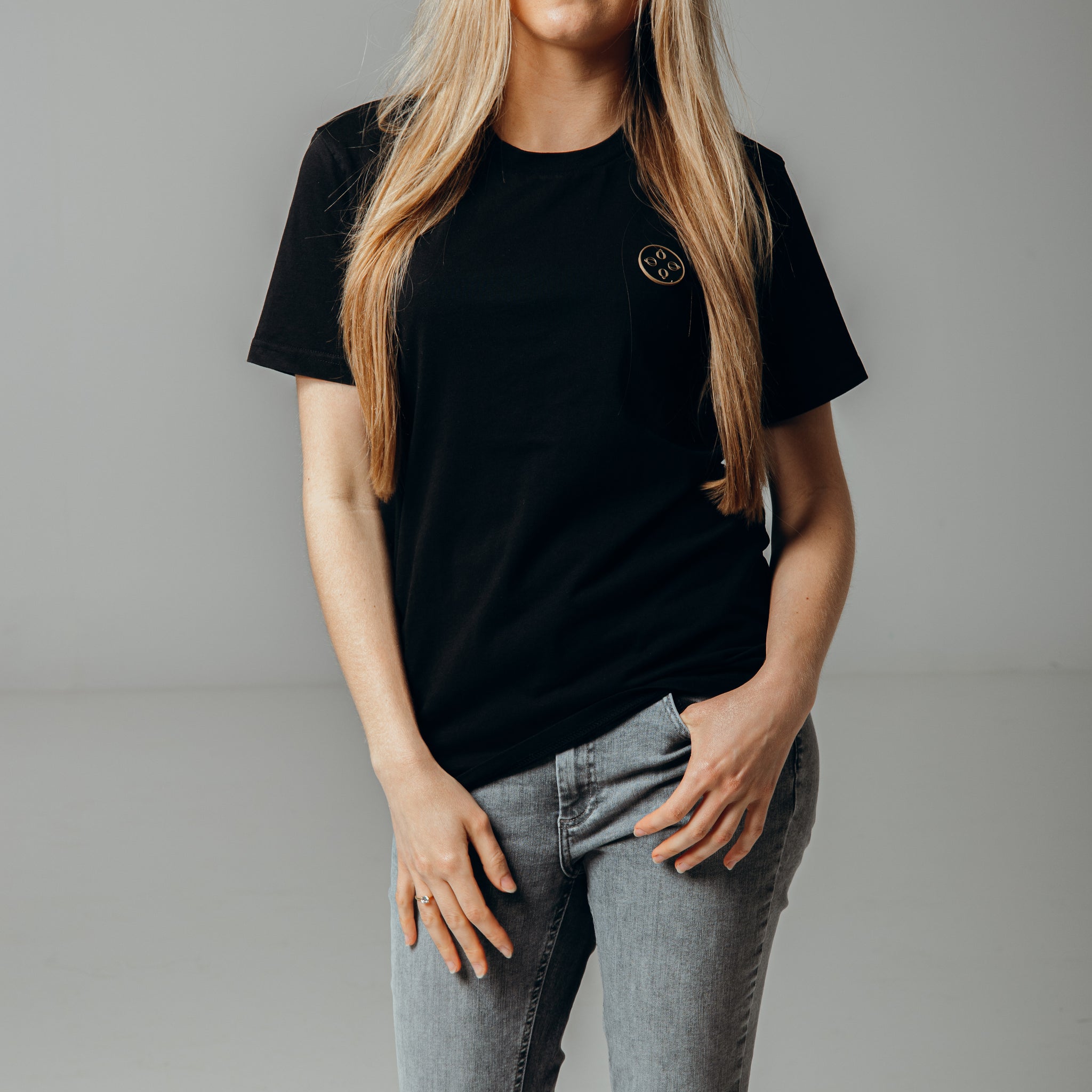 Women T-shirt Black - patch